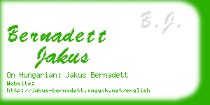 bernadett jakus business card